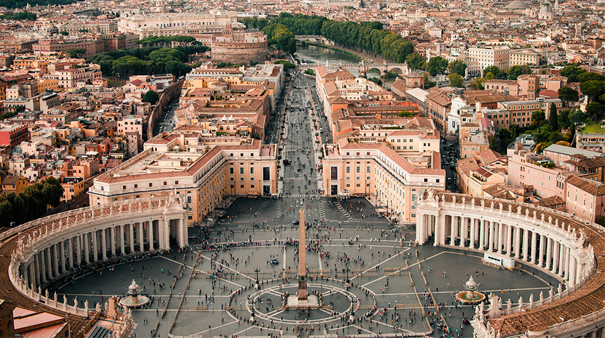 A view across Rome taken from the top of the Vatican