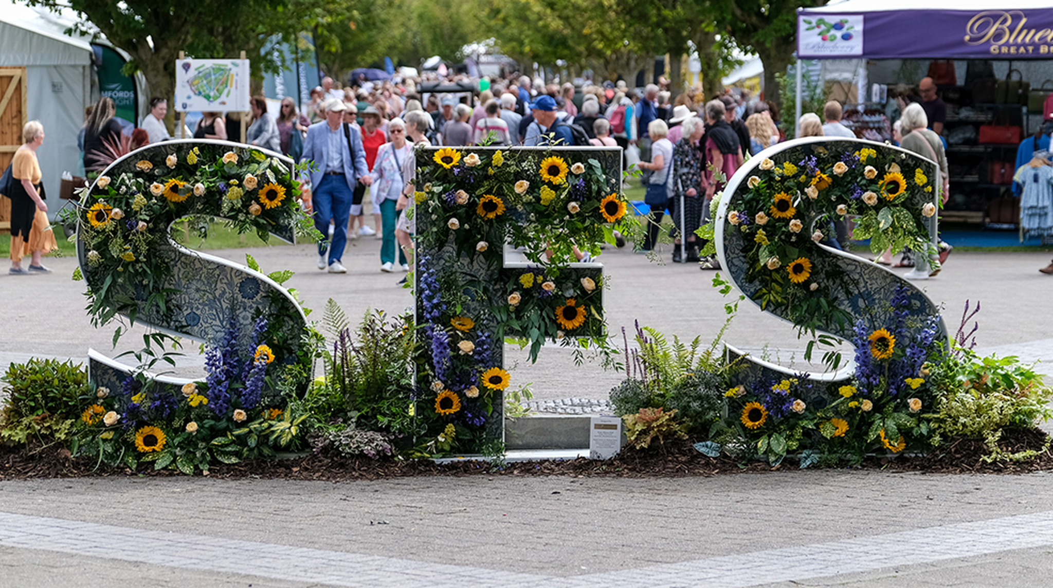 Southport Flower Show sign made out of flowers