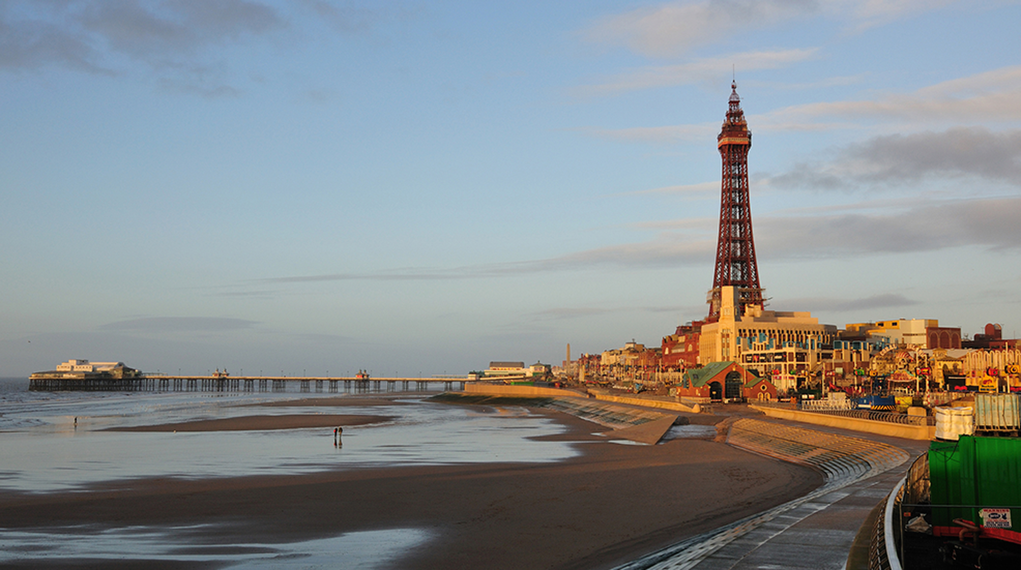 View across North Pier in Blackpool including Blackpool Tower