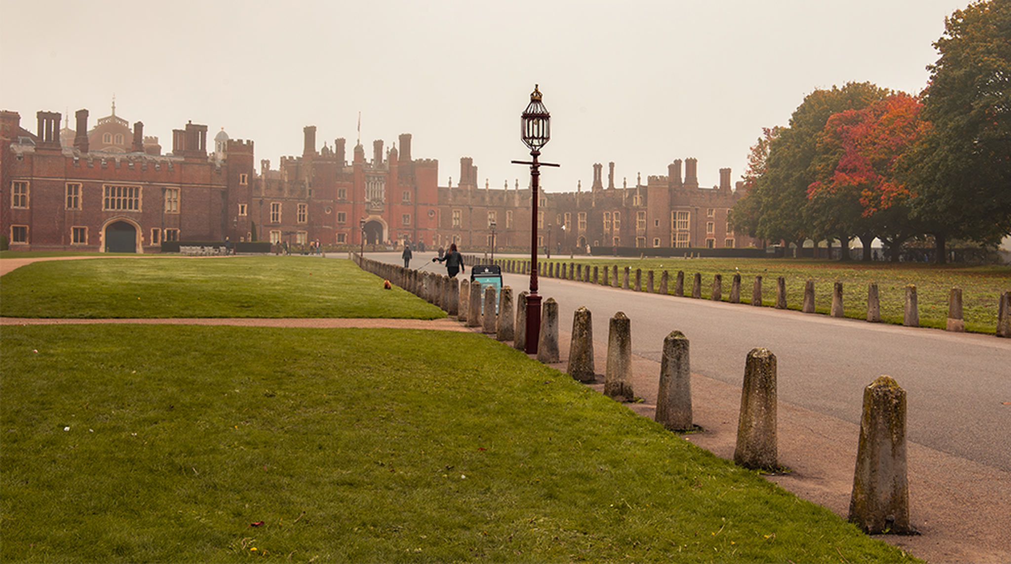 Hampton Court Palace in the fog