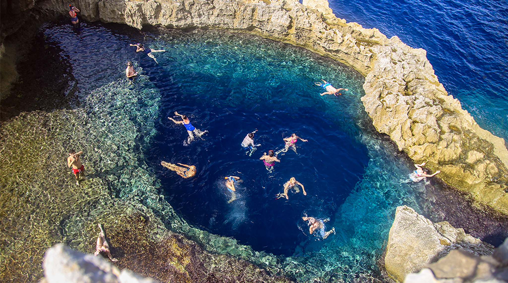 The Blue Hole in Gozo is one of the most popular dive sites in the Maltese Islands.