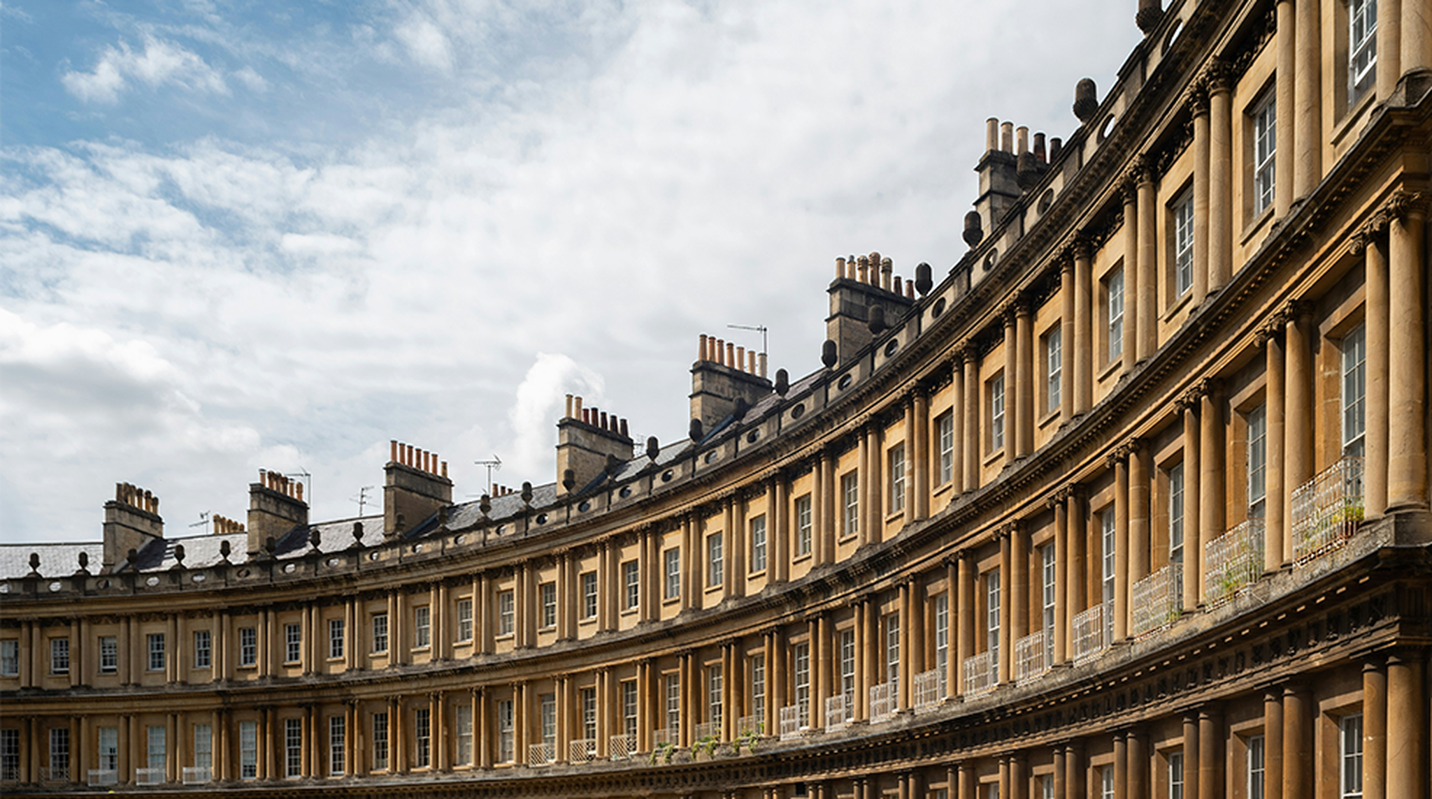 Close up of Georgian architecture a the Circus in Bath
