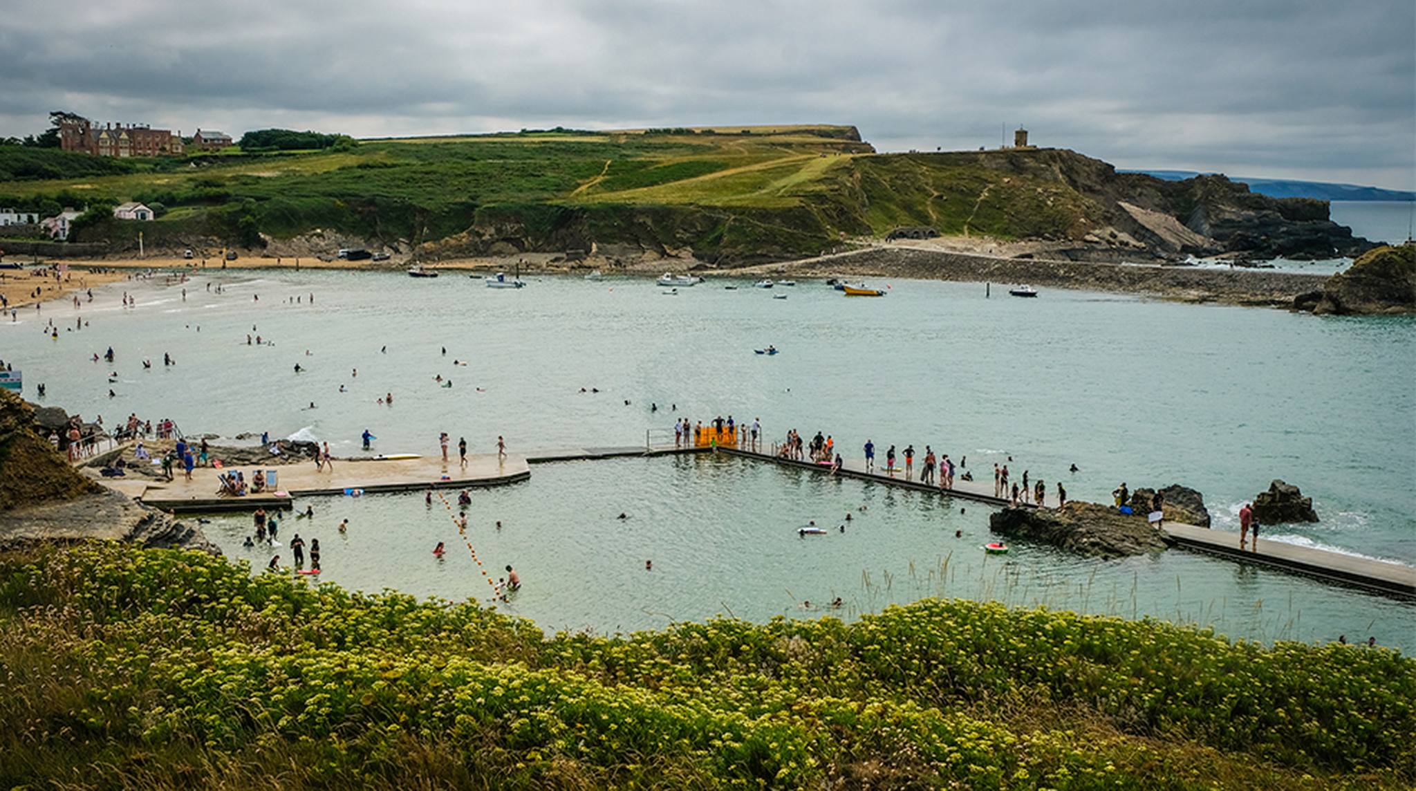 View across Bude beach