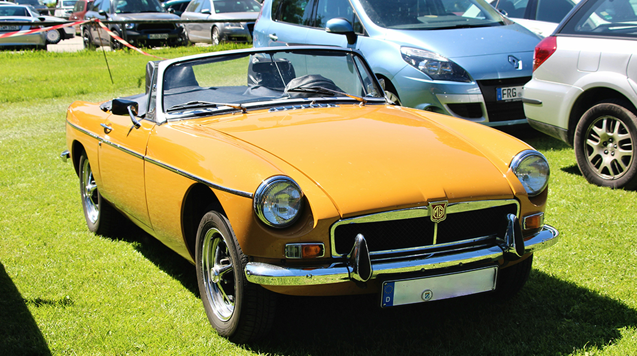 Mustard yellow classic car