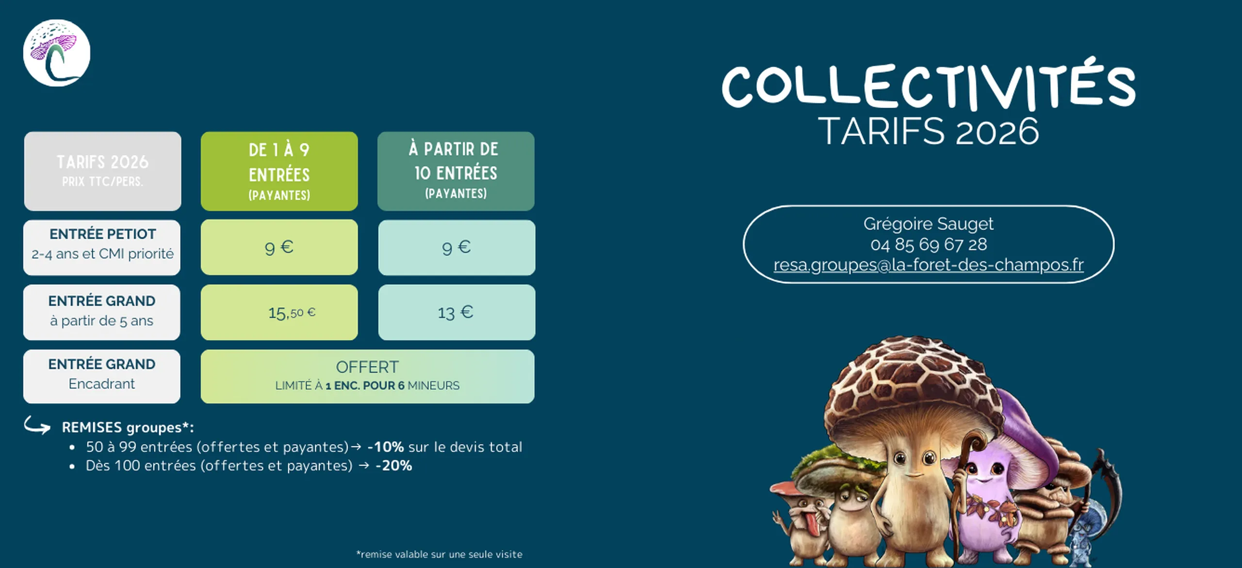 Tarifs collectivités 2026