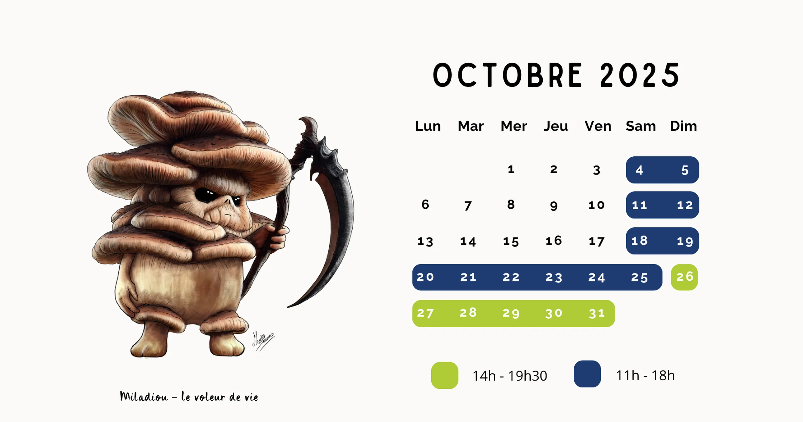 Visuel calendrier octobre La Foret des Champos