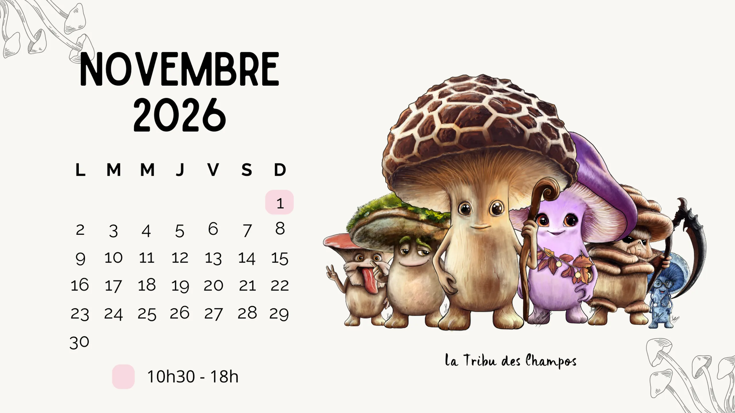 Calendrier d'ouverture 2026
