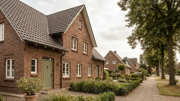 Redaktionelles Tageslichtfoto eines für Hamburg typischen Einfamilienhauses als Kontext zum Thema beste Dämmfirma Hamburg.
