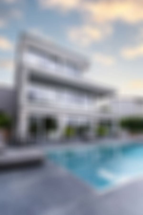 Das Bild zeigt die Gartenansicht des Hauses mit Pool.