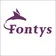 Purple Fontys logo with a stylized abstract arrow design above the text, set on a white background.
