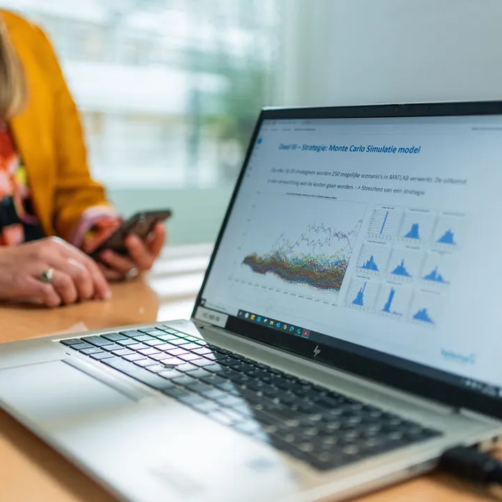 Overzicht van energieverbruik en marktanalyses op dashboard, toegepast in energie-adviestraject.