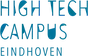 "High Tech Campus Eindhoven" logo in blue, featuring stylized geometric lettering.