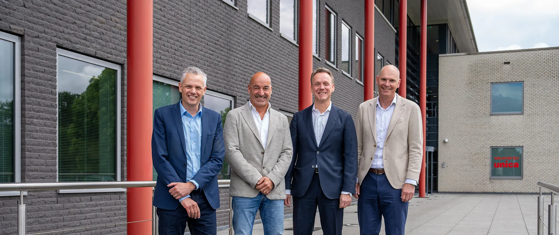 Vlnr Antoine Brunink, Jonty Copal, Ron van Laar en Jilko Andringa