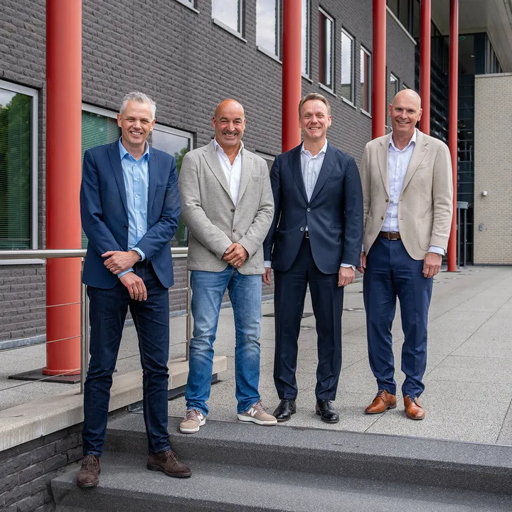 Vlnr Antoine Brunink, Jonty Copal, Ron van Laar en Jilko Andringa