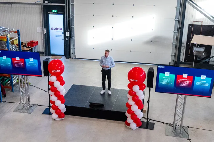 Presentatie van Raycko van Hummel over FIRE Vision tijdens een event van Unica Fire Safety