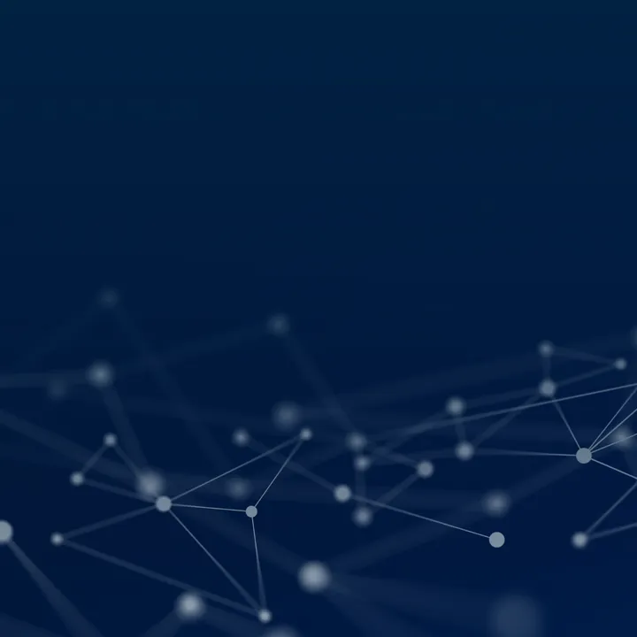 Abstract netwerkvisualisatie die digitalisering en connectiviteit symboliseert