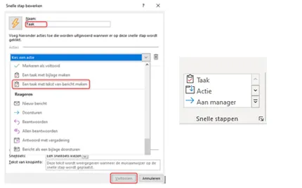 Snelle stap bewerken