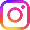 Instagram logo with a gradient of purple, pink, and orange colors, featuring a rounded square camera icon and a small circle in the top right.