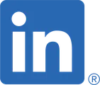 LinkedIn logo featuring a blue square with rounded corners and the white lowercase letters "in" inside.