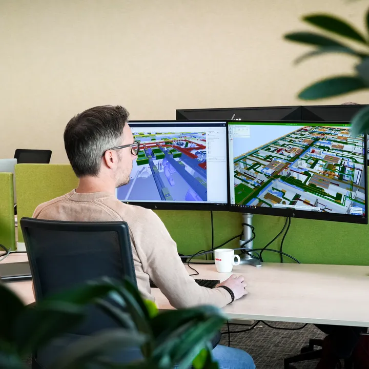 Bim coordinator aan het werk in Autocad