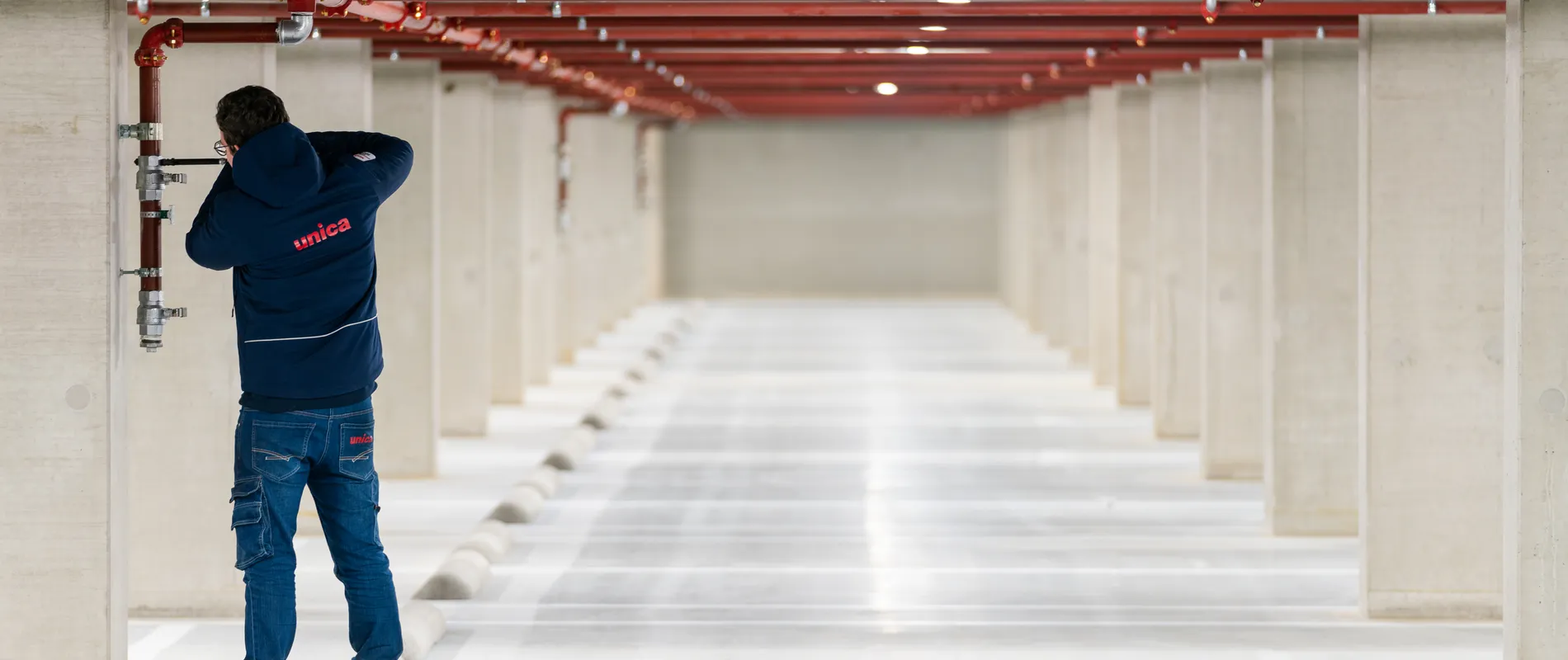 Sprinklerinstallatie modificatie parkeergarage