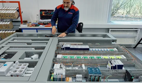Medewerker van Unica werkt aan een regelkast