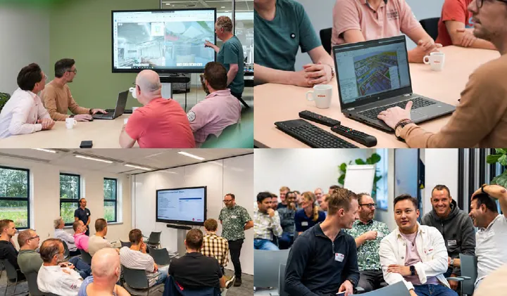 Collage van vier foto's die genomen zijn tijdens de BIM dag 2024