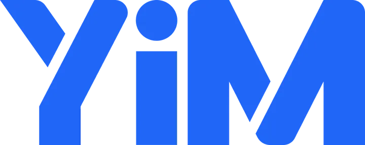 YIM logo in blauw