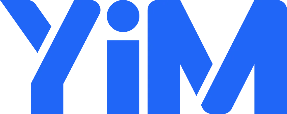 YIM logo in blauw