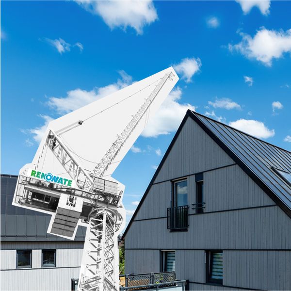 Haus mit Renowte-Kran