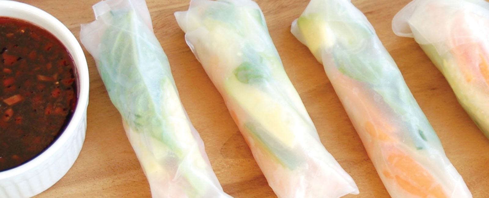 Thai Spring Rolls with Sweet and Spicy Grape Dipping Sauce - Welch's