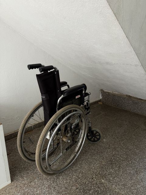 Riham’s wheelchair, which she refers to as her fourth child.