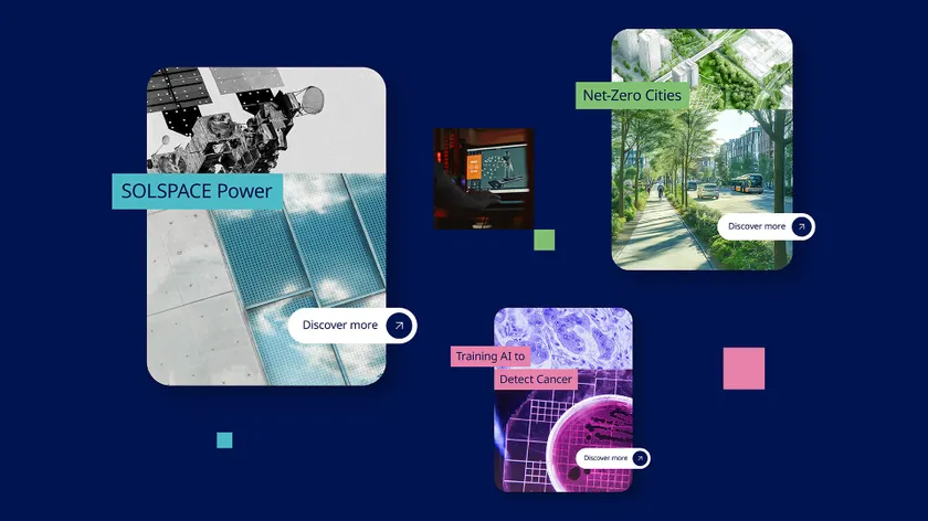 Collage of four futuristic projects