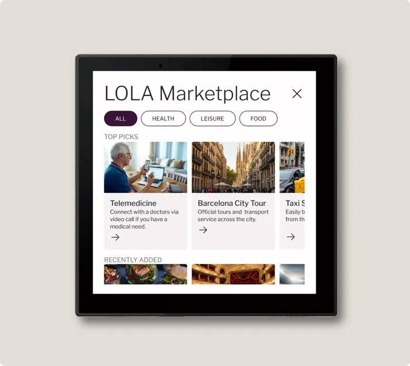 LOLA marketplace interface — services catalogue