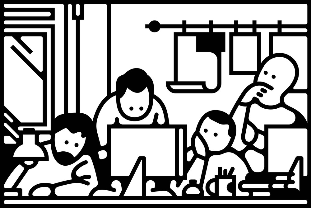 Ilustración equipo creativo Forma