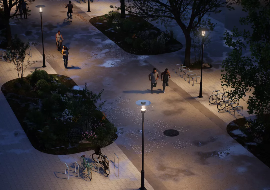 Simon Polaris in a park or urban garden application with ambient lighting