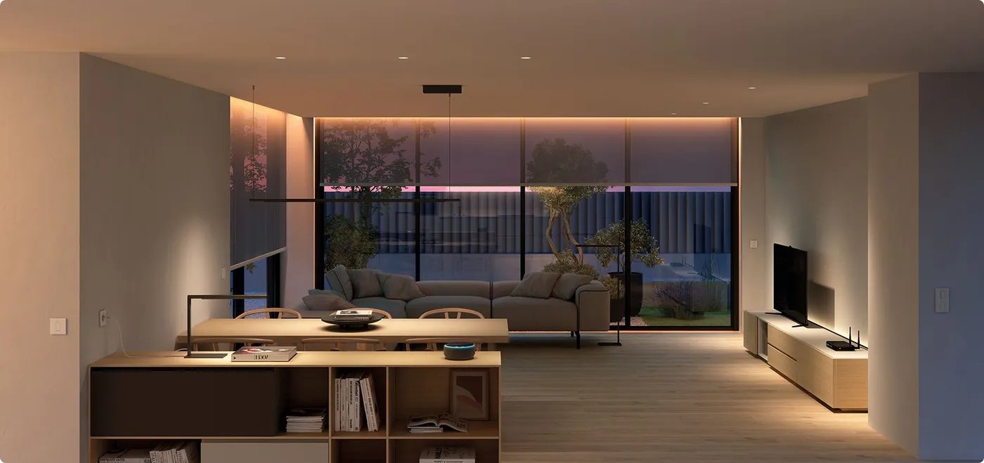 Track lighting installed in a Signature project space