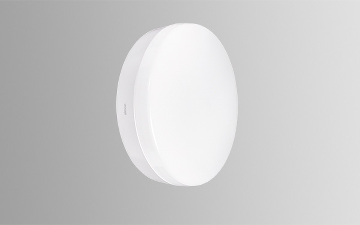 Luminária de parede Simon 717 com design neutro e atemporal em áreas comunitárias