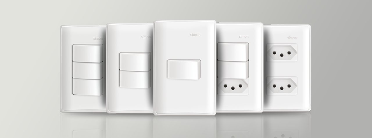 Simon 19 — modular composition in gloss white finish on a neutral background.