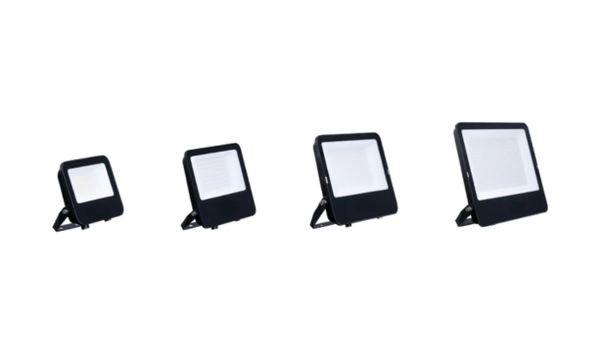 Simon 889 LED projector range in four sizes from smallest to largest showing power versatility