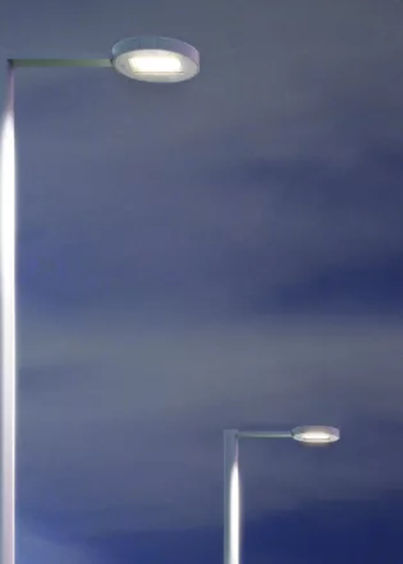 Vue du mât Simon Kelp Merak avec bras latéral et luminaire