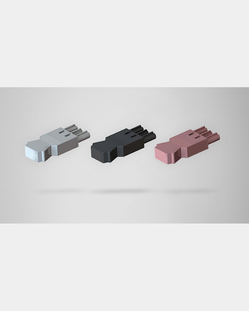 Tres conectores Simon Cableado eléctrico con código de color: blanco, negro y rojo