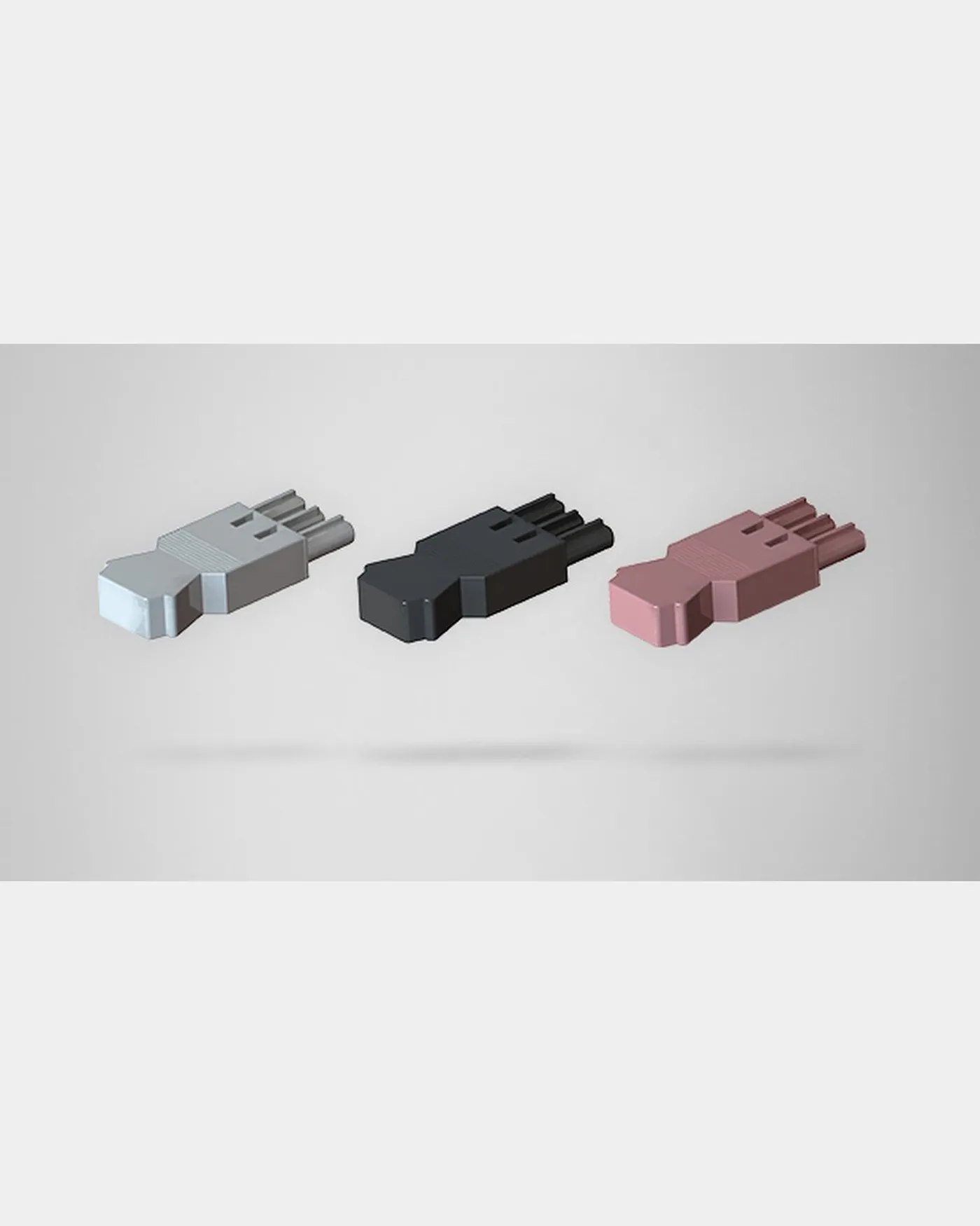 Tres conectores Simon Cableado eléctrico con código de color: blanco, negro y rojo