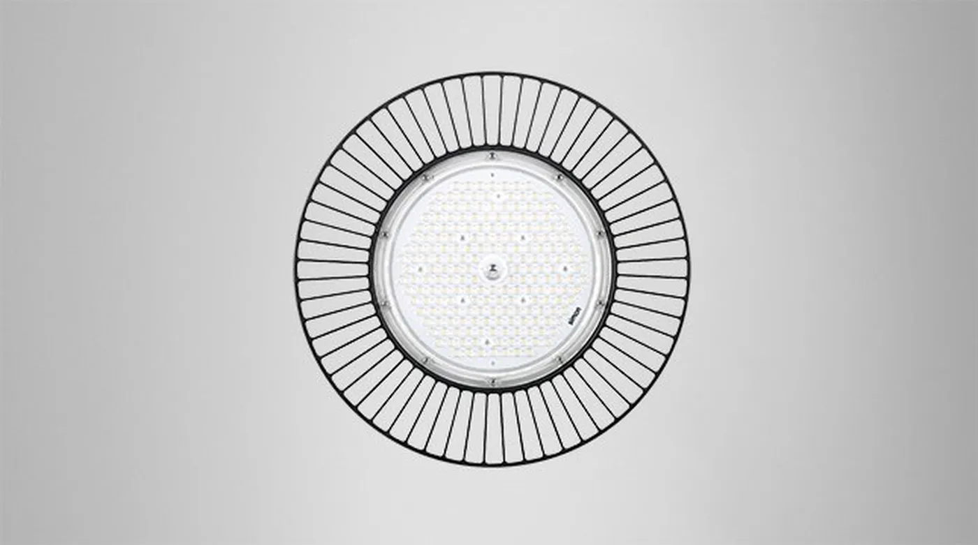 Front view of Simon 816 showing the multiple LEDs and the ribbed reflector