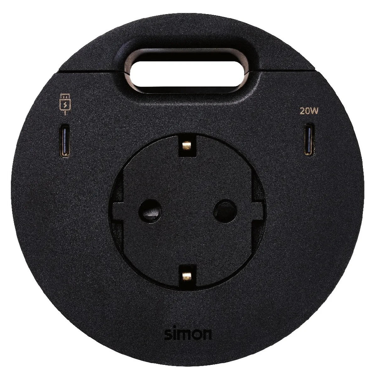 Simon Flash 90 product — Schuko socket and USB-C 20W charger