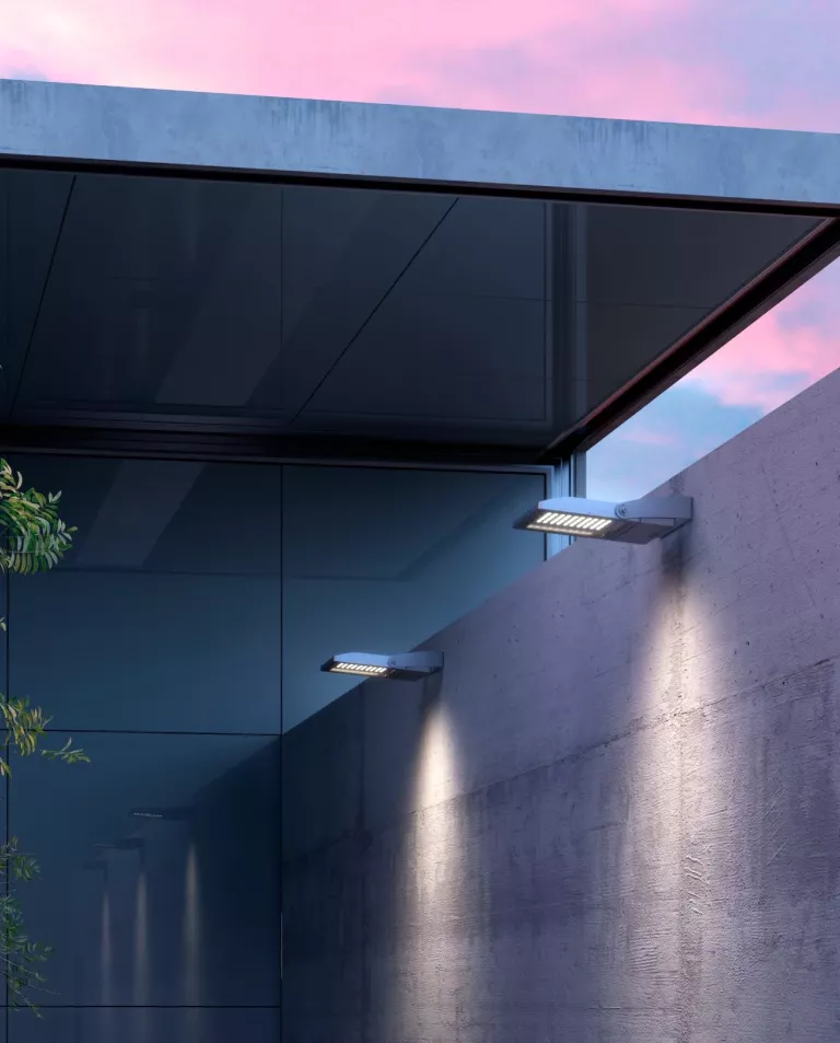 Simon Iraya spotlight installed on a high pole for large outdoor area lighting