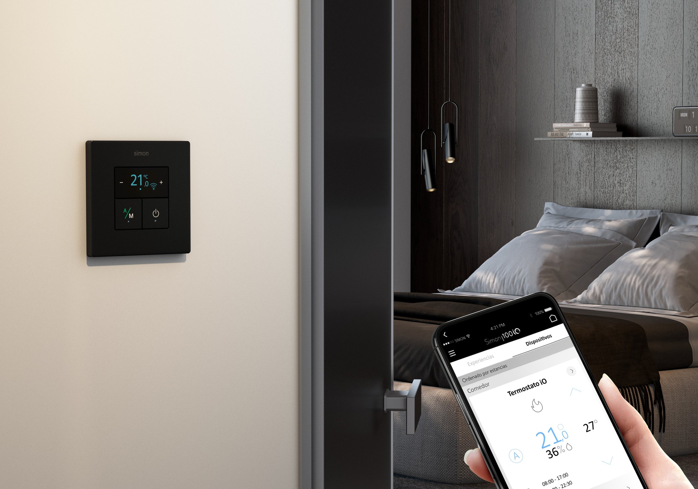 Simon 270 iO thermostat in residential setting
