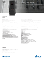Simon Argon 120-240 technical data sheet
