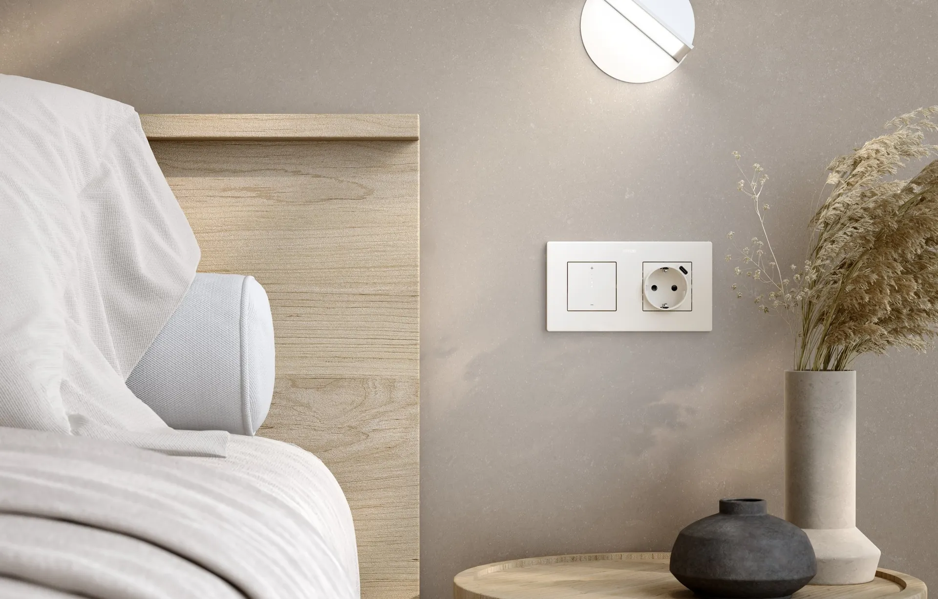 Simon 270 in matte white finish, neutral residential ambient