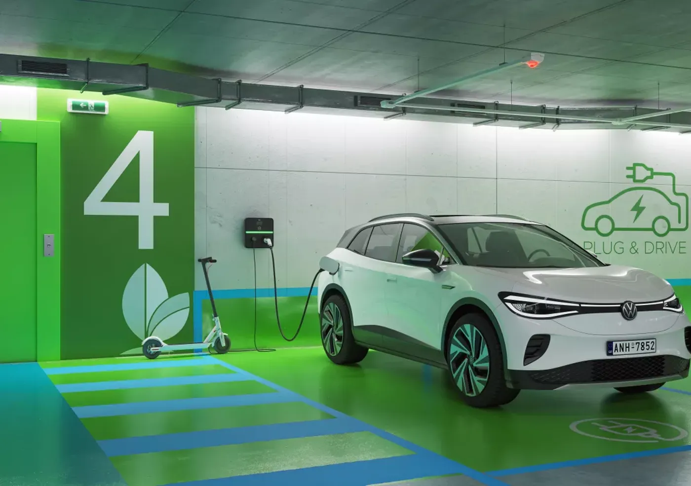 Simon Xenon charging points in use in a corporate environment